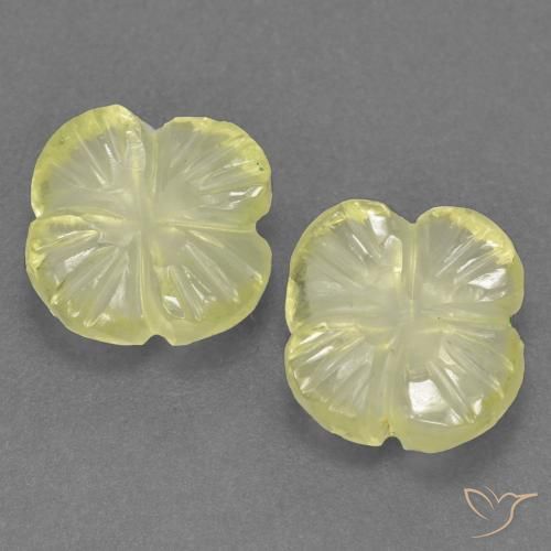 2.64ctw Naturale Giallo medio-chiaro Quarzo, Taglio a fiore, Trasparente