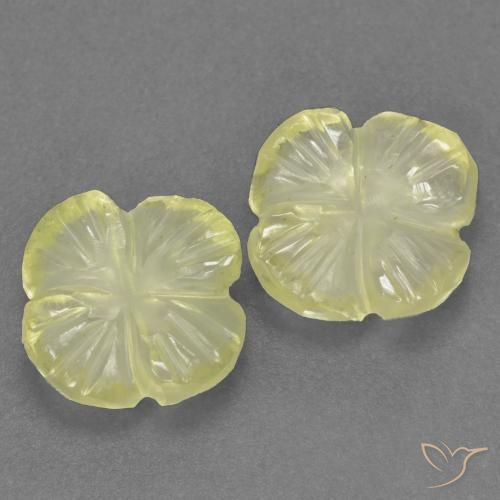 Gemme di Quarzo Giallo medio-chiaro naturale da 2.64 ct, Taglio a fiore, Trasparente