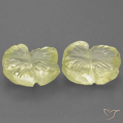 Gemme di Quarzo Giallo medio-chiaro naturale da 2.64 ct, Taglio a fiore, Trasparente