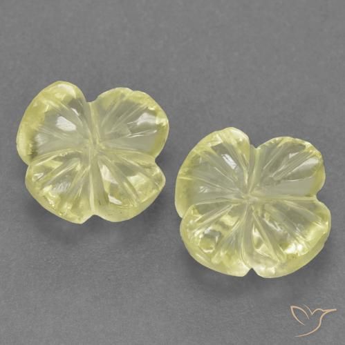 Gemme di Quarzo Limone giallo naturale da 2.50 ct, Taglio a fiore, Trasparente
