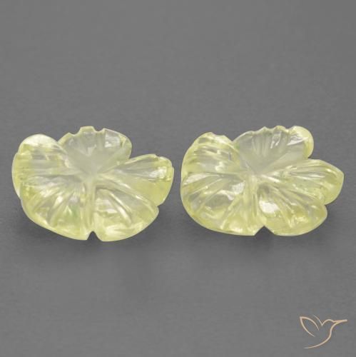 Gemme di Quarzo Giallo medio-chiaro naturale da 2.03 ct, Taglio a fiore, Trasparente