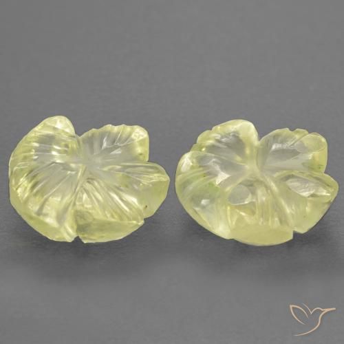 Gemme di Quarzo Limone giallo naturale da 2.87 ct, Taglio a fiore, Trasparente
