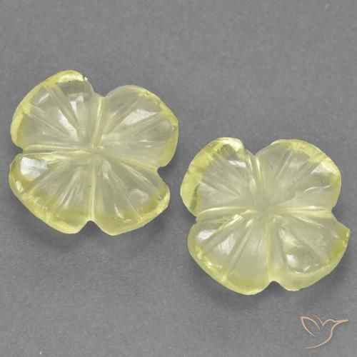 2.43ctw Naturale Limone giallo Quarzo, Taglio a fiore, Trasparente, Photo A