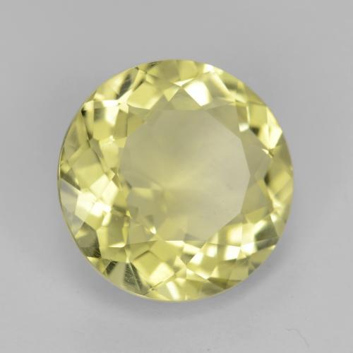 Quarzo naturale giallo da 5,11 ct, taglio rotondo, VVS-VS