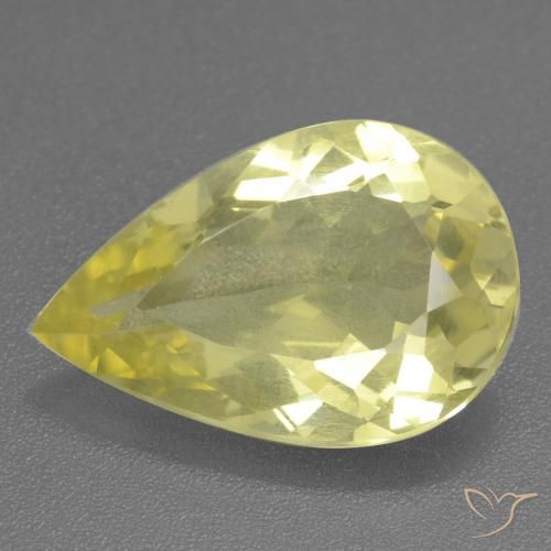 11.04ct Naturale Giallo chiaro Quarzo, Forma a pera, VS