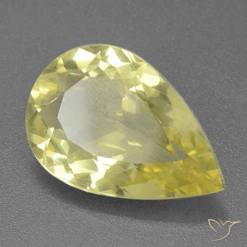 Quarzo Giallo chiaro naturale da 11.04 ct, Forma a pera, VS