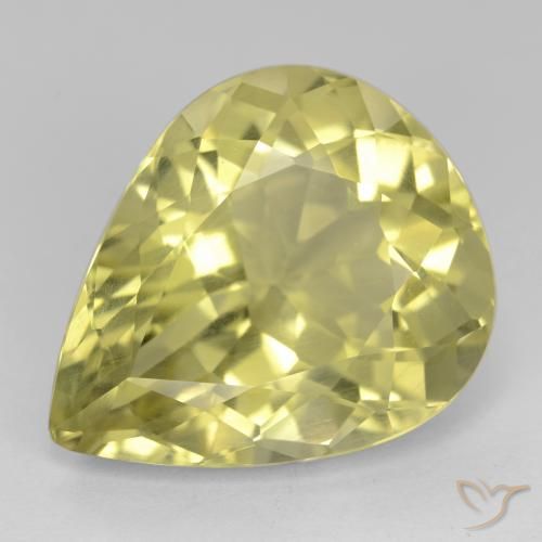 Quarzo Giallo chiaro naturale da 16.00 ct, Forma a pera, VS
