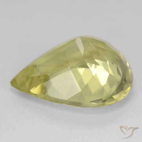 Quarzo Giallo chiaro naturale da 16.00 ct, Forma a pera, VS