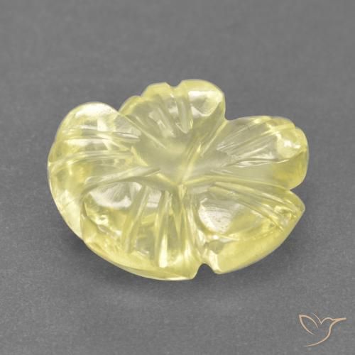 Quarzo Giallo pallido naturale da 3.52 ct, Taglio a fiore, Trasparente