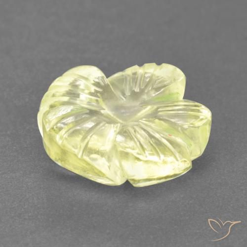 Quarzo Giallo pallido naturale da 3.16 ct, Taglio a fiore, Trasparente