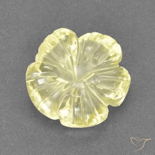 Quarzo Laguna Gialla naturale da 3.11 ct, Taglio a fiore, Trasparente