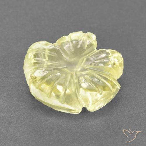 Quarzo Laguna Gialla naturale da 3.11 ct, Taglio a fiore, Trasparente