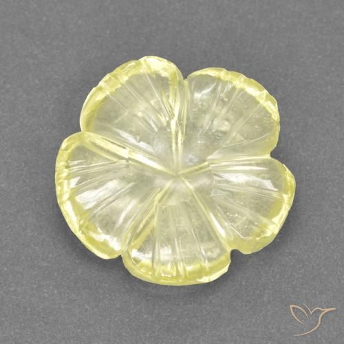 Quarzo Laguna Gialla naturale da 3.51 ct, Taglio a fiore, Trasparente