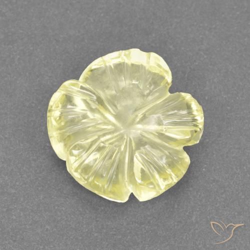 2.33ct Naturale Giallo pallido Quarzo, Taglio a fiore, Trasparente