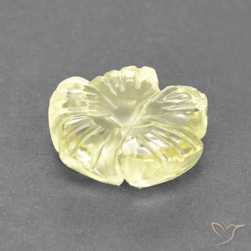 Quarzo Giallo pallido naturale da 2.33 ct, Taglio a fiore, Trasparente