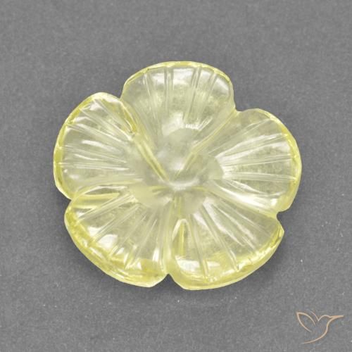 3.40ct Naturale Giallo medio-chiaro Quarzo, Taglio a fiore, Trasparente