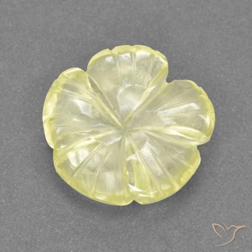 3.23ct Naturale Giallo medio-chiaro Quarzo, Taglio a fiore, Trasparente
