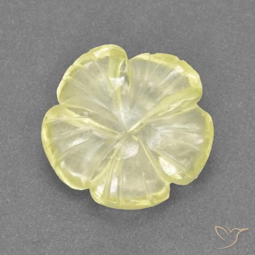 Quarzo Giallo medio-chiaro naturale da 3.23 ct, Taglio a fiore, Trasparente