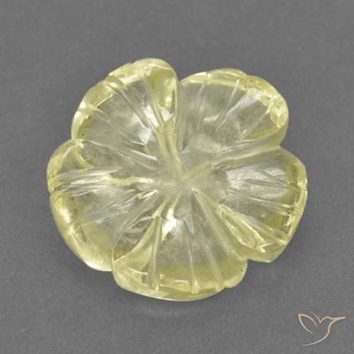 2.52ct Naturale Giallo medio-chiaro Quarzo, Taglio a fiore, Trasparente