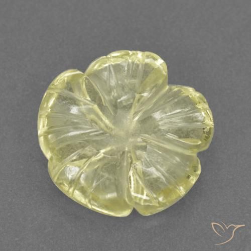 Quarzo Giallo medio-chiaro naturale da 2.52 ct, Taglio a fiore, Trasparente