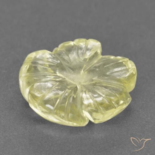 Quarzo Giallo medio-chiaro naturale da 2.52 ct, Taglio a fiore, Trasparente