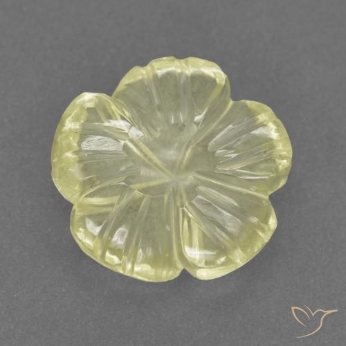 3.22ct Naturale Giallo medio-chiaro Quarzo, Taglio a fiore, Trasparente