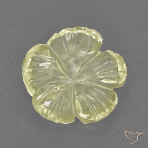 2.26ct Naturale Giallo medio-chiaro Quarzo, Taglio a fiore, Trasparente