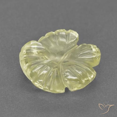 Quarzo Giallo medio-chiaro naturale da 2.26 ct, Taglio a fiore, Trasparente