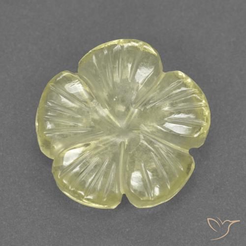 2.97ct Naturale Giallo chiaro Quarzo, Taglio a fiore, Trasparente