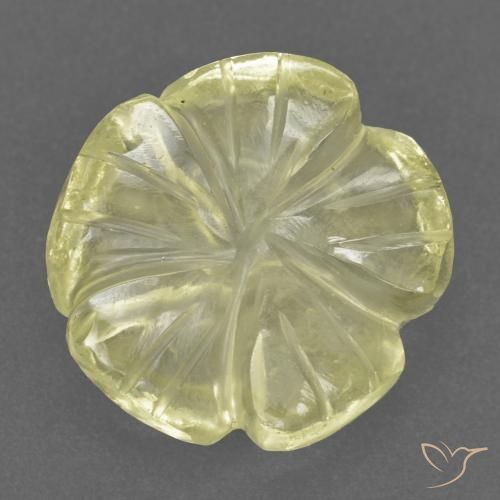 Quarzo Limone giallo naturale da 3.48 ct, Taglio a fiore, Trasparente
