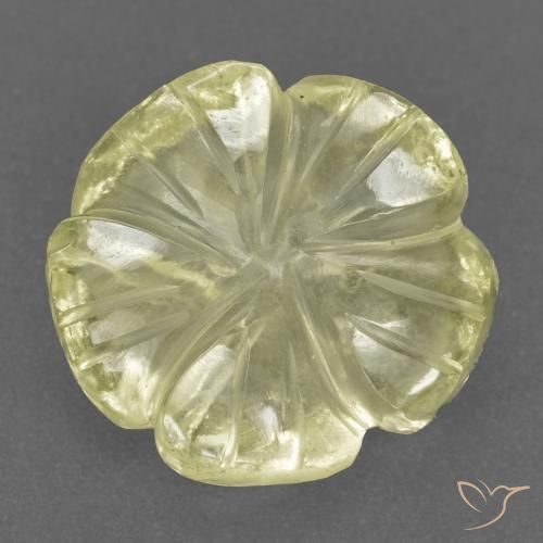 Quarzo Limone giallo naturale da 3.48 ct, Taglio a fiore, Trasparente