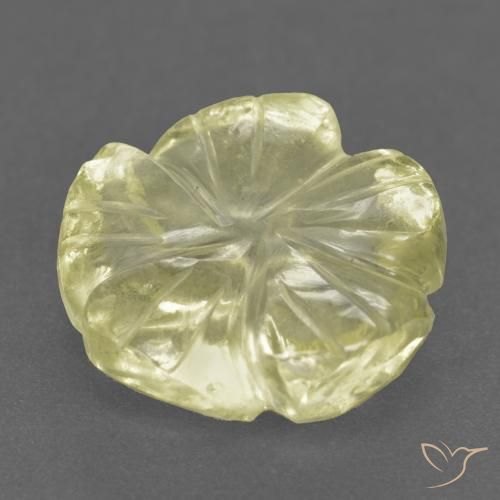 Quarzo Limone giallo naturale da 3.48 ct, Taglio a fiore, Trasparente