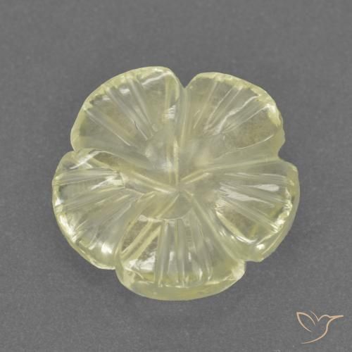 Quarzo Limone giallo naturale da 2.46 ct, Taglio a fiore, Trasparente