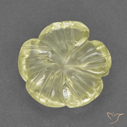 3.72ct Naturale Giallo medio-chiaro Quarzo, Taglio a fiore, Trasparente