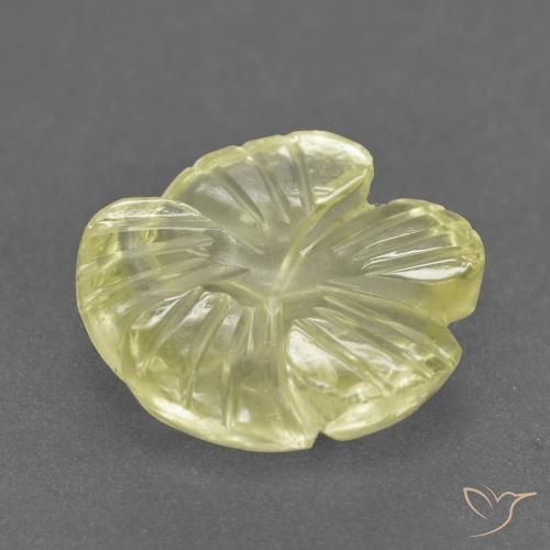 Quarzo Giallo medio-chiaro naturale da 3.72 ct, Taglio a fiore, Trasparente