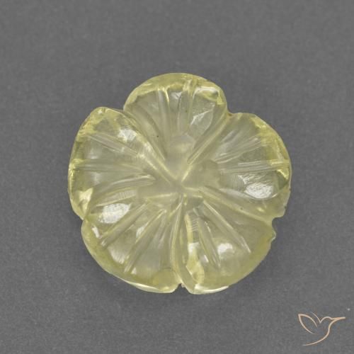 3.13ct Naturale Giallo medio-chiaro Quarzo, Taglio a fiore, Trasparente