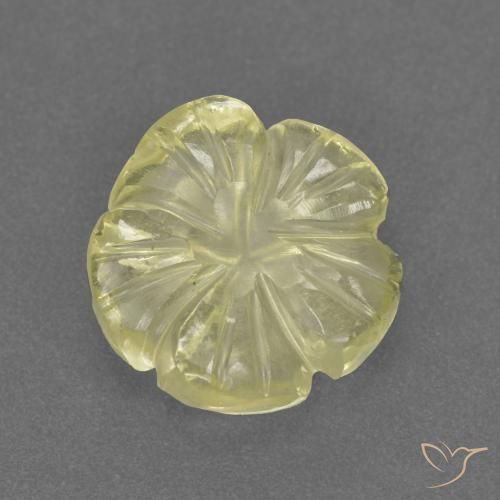 Quarzo Giallo medio-chiaro naturale da 3.13 ct, Taglio a fiore, Trasparente