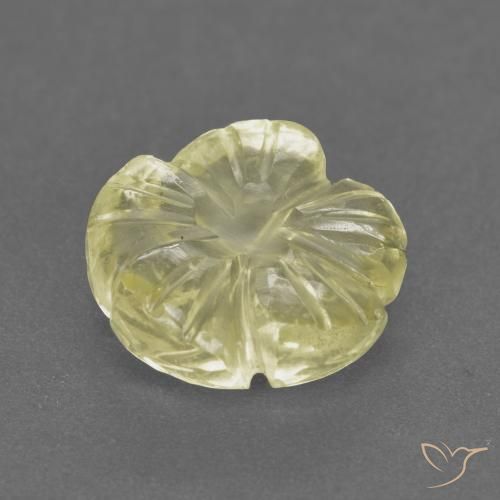 Quarzo Giallo medio-chiaro naturale da 3.13 ct, Taglio a fiore, Trasparente