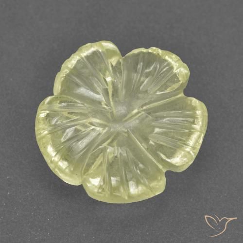 3.31ct Naturale Giallo medio-chiaro Quarzo, Taglio a fiore, Trasparente
