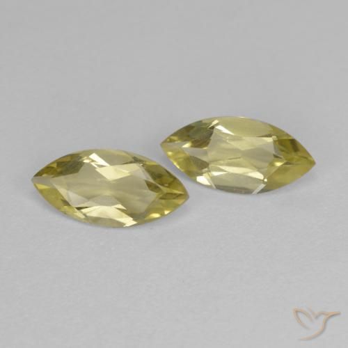 Gemme di Quarzo Giallo medio-chiaro naturale da 1.26 ct, Taglio marquise, VS