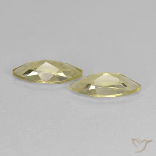 Gemme di Quarzo Giallo medio-chiaro naturale da 1.26 ct, Taglio marquise, VS
