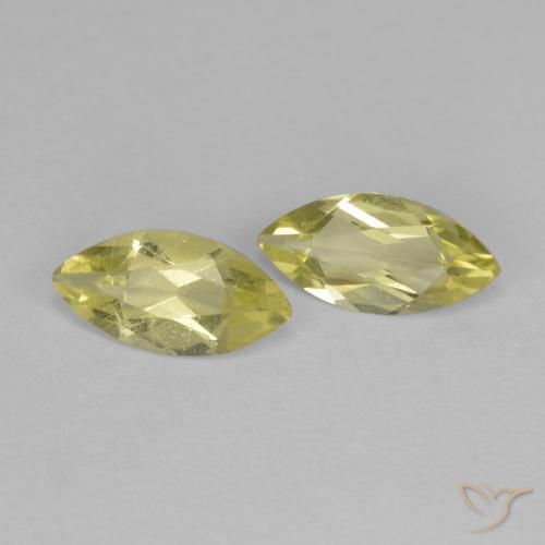 Gemme di Quarzo Giallo medio naturale da 1.21 ct, Taglio marquise, VS