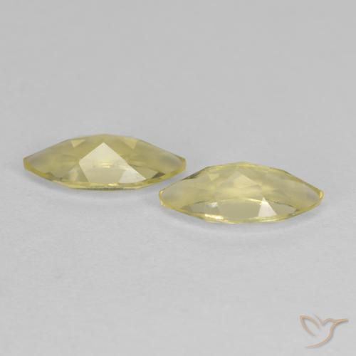 Gemme di Quarzo Giallo medio-chiaro naturale da 1.42 ct, Taglio marquise, VS
