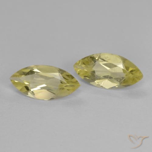 Gemme di Quarzo Giallo pallido naturale da 1.36 ct, Taglio marquise, VS