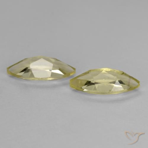 Gemme di Quarzo Giallo pallido naturale da 1.36 ct, Taglio marquise, VS