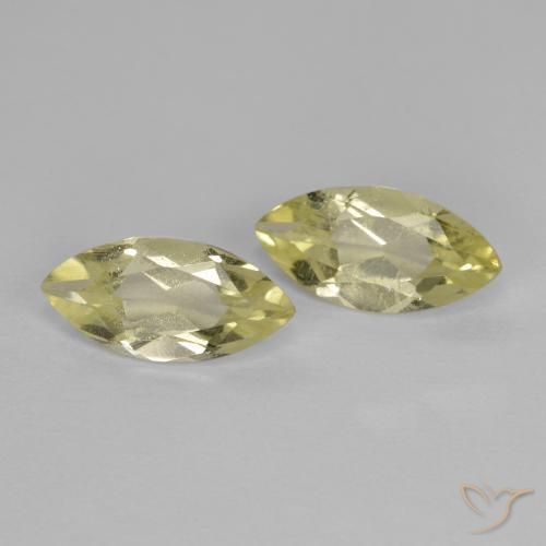 Gemme di Quarzo Giallo medio-chiaro naturale da 1.40 ct, Taglio marquise, VS