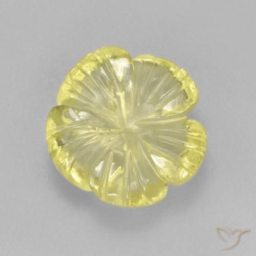 3.83ct Naturale Giallo chiaro Quarzo, Taglio a fiore, Trasparente