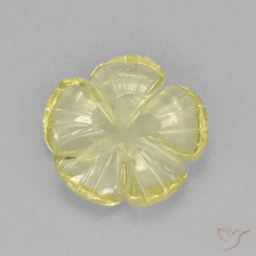 2.48ct Naturale Giallo chiaro Quarzo, Taglio a fiore, Trasparente