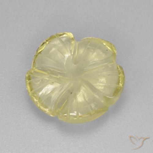 Quarzo Giallo Ananas Chiaro naturale da 3.83 ct, Taglio a fiore, Trasparente