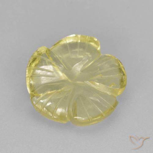 Quarzo Giallo Ananas Chiaro naturale da 3.83 ct, Taglio a fiore, Trasparente